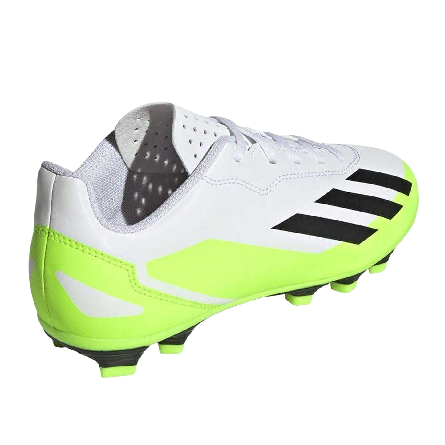 White - Back - Adidas Childrens-Kids X Crazyfast.4 Leather Flexible Ground Football Boots
