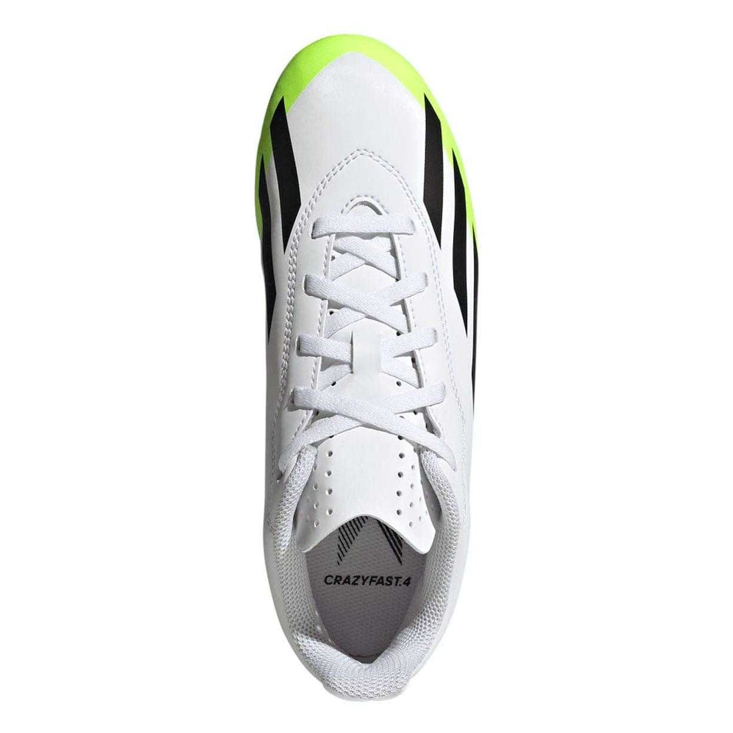 White - Lifestyle - Adidas Childrens-Kids X Crazyfast.4 Leather Flexible Ground Football Boots