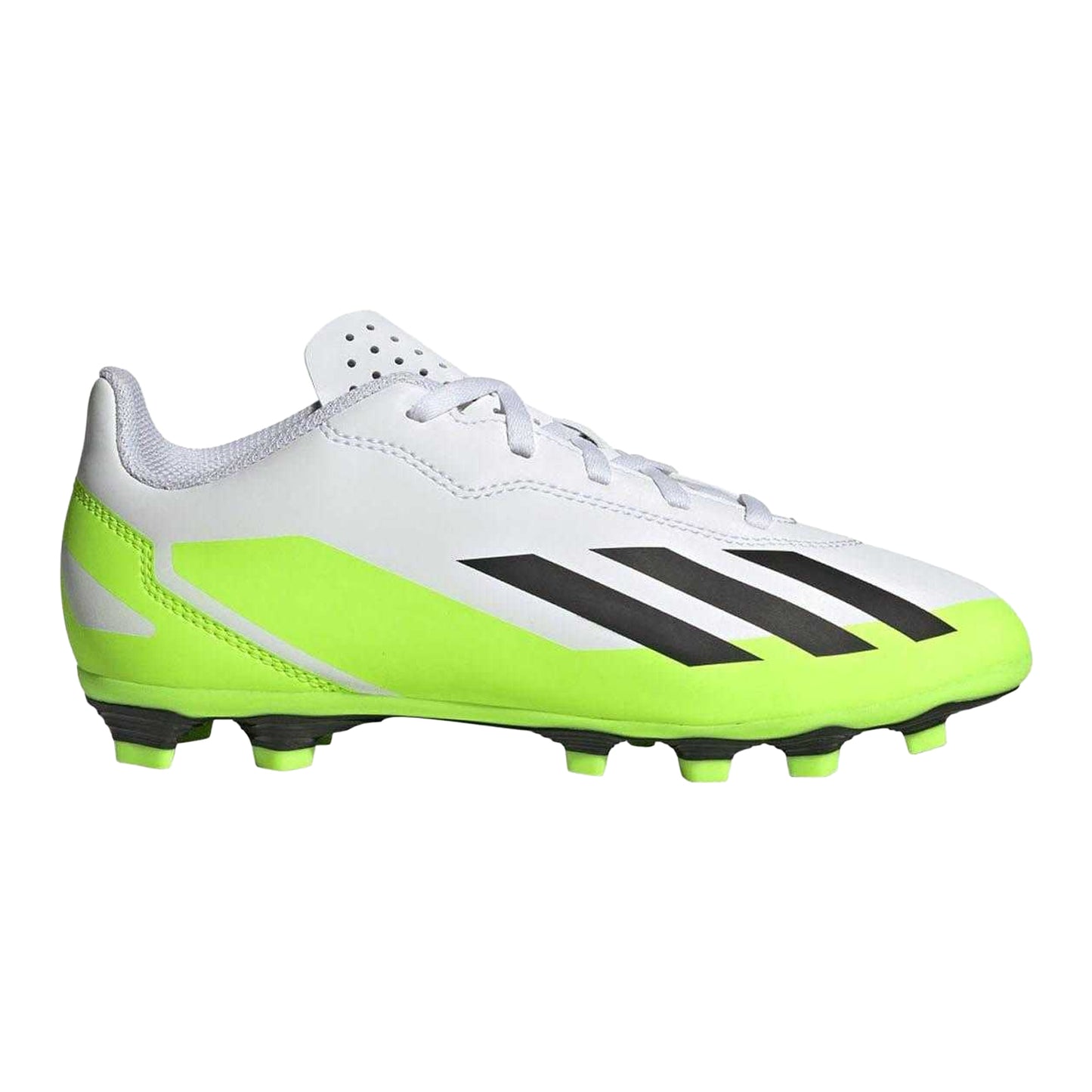 White - Front - Adidas Childrens-Kids X Crazyfast.4 Leather Flexible Ground Football Boots