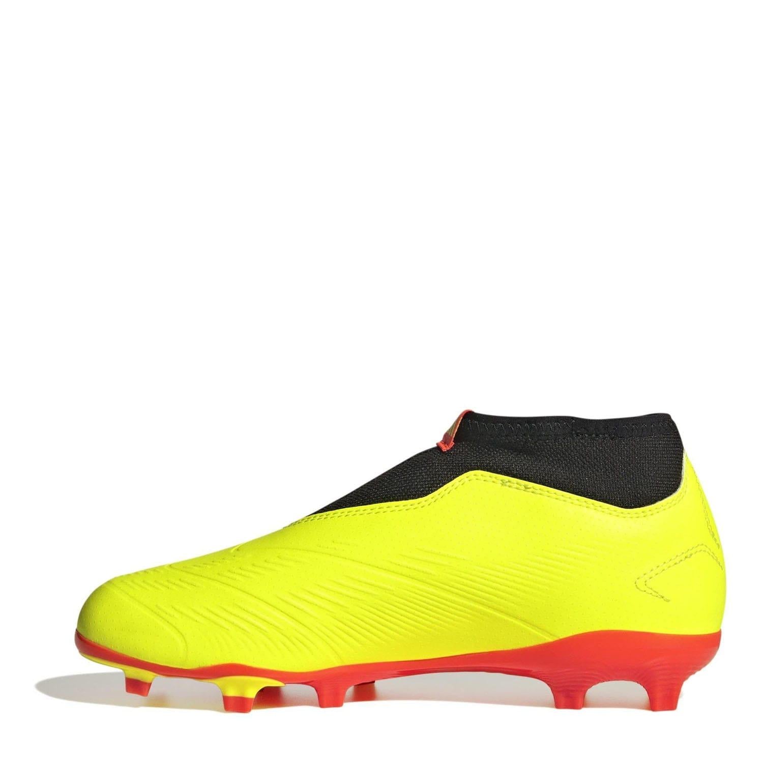 Yellow-Black - Back - Adidas Childrens-Kids Predator League Firm Ground Football Boots