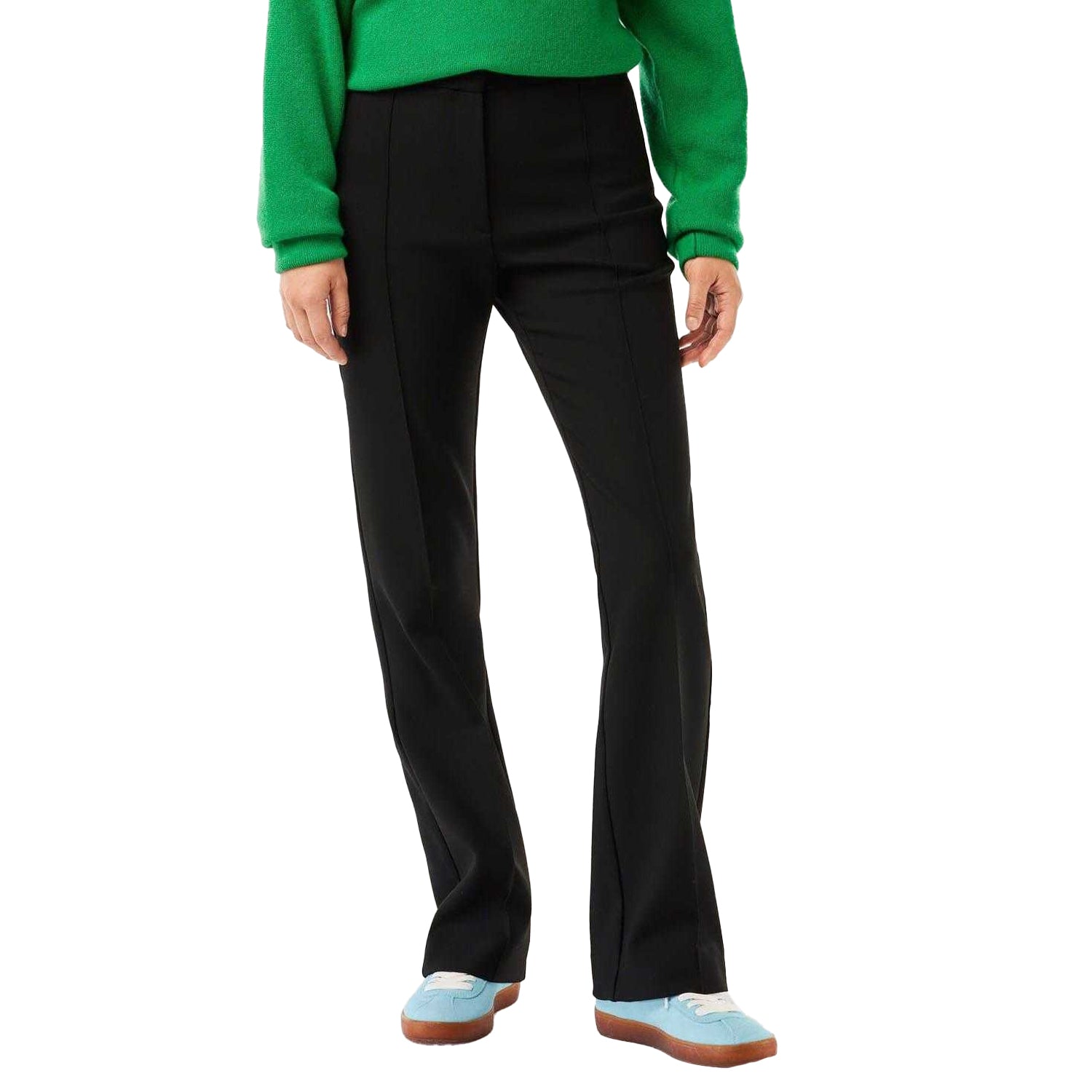 Black - Side - Lacoste Womens-Ladies High Waist Flared Trousers