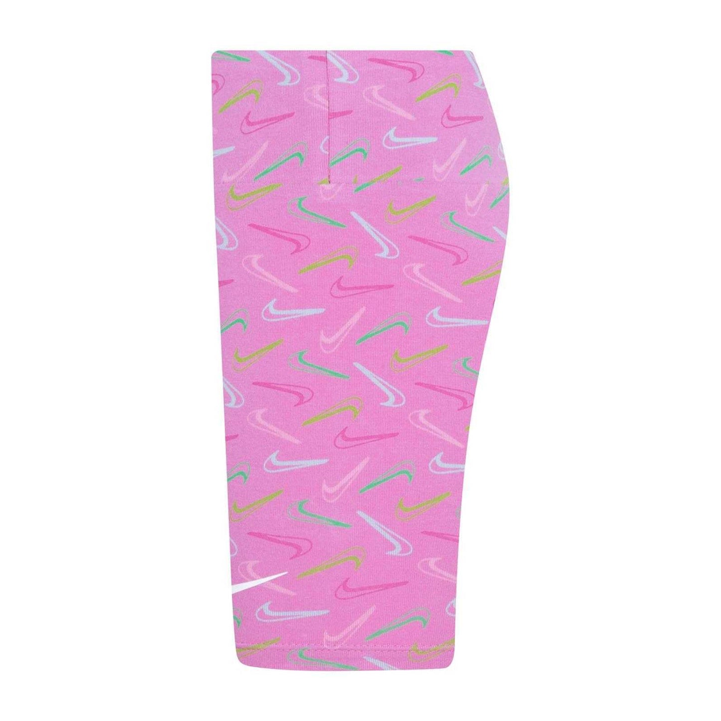 Pink - Side - Nike Girls Swoosh Logo Biker Shorts