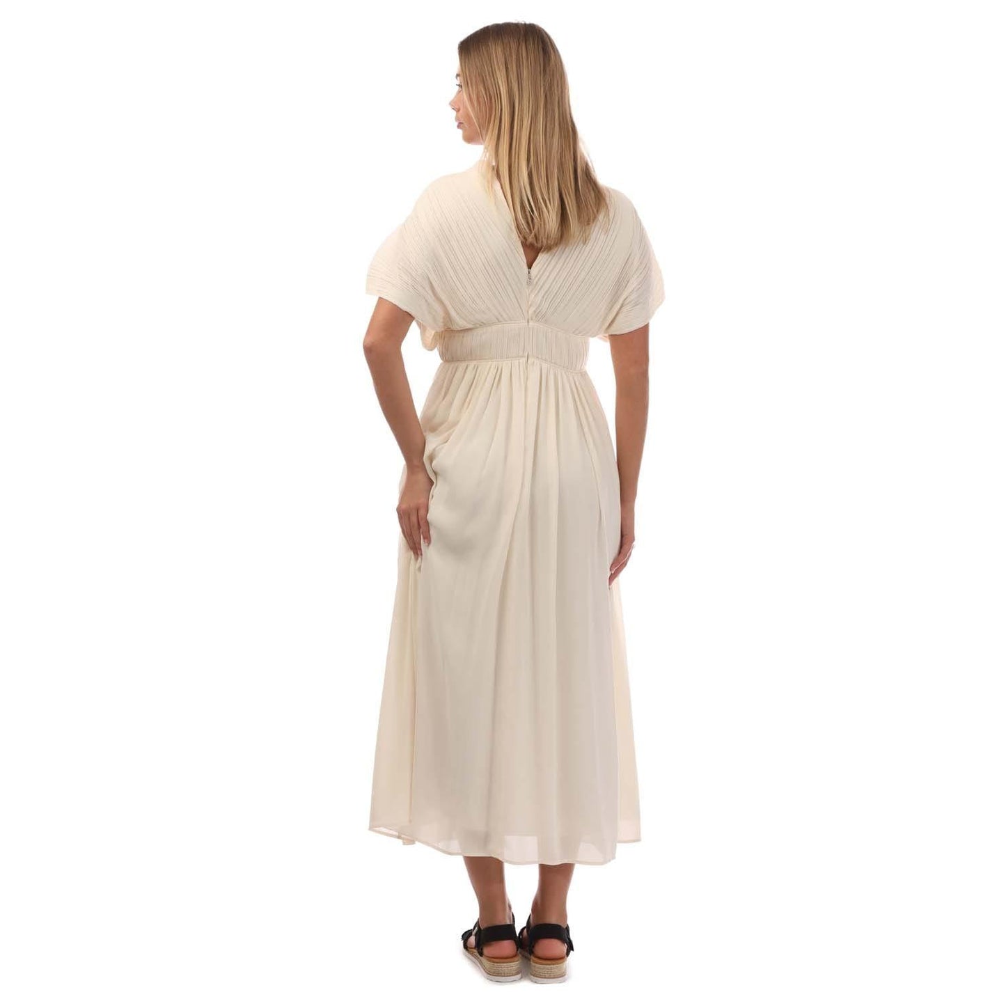 White - Back - Boss Womens-Ladies Drizzie Slim Casual Dress