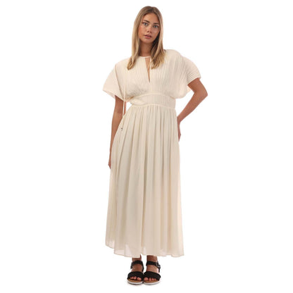 White - Front - Boss Womens-Ladies Drizzie Slim Casual Dress