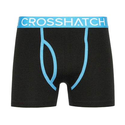 Blue-Black-White - Back - Crosshatch Mens Crystaline Boxer Shorts (Pack of 3)