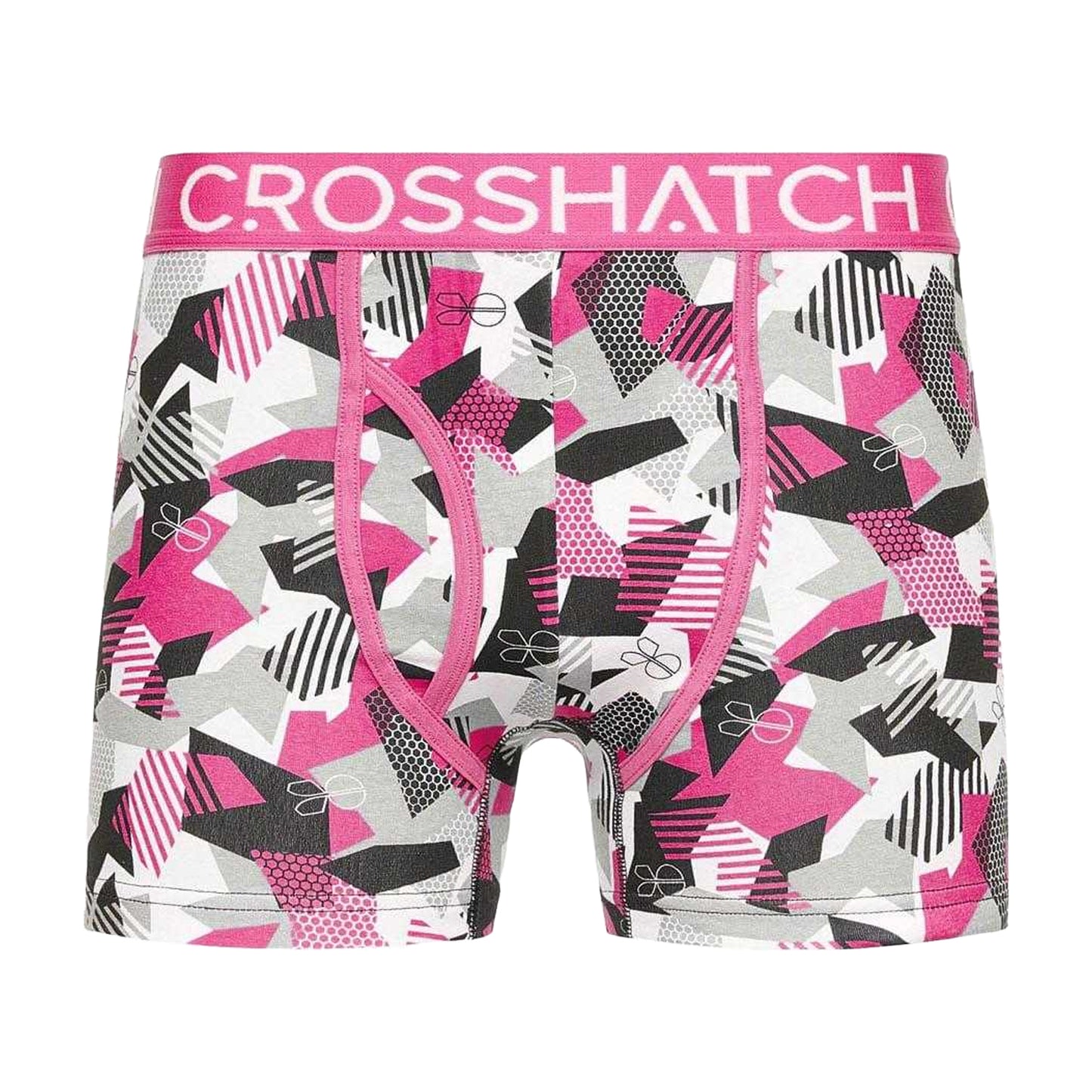 Pink-Black-White - Back - Crosshatch Mens Crystaline Boxer Shorts (Pack of 3)