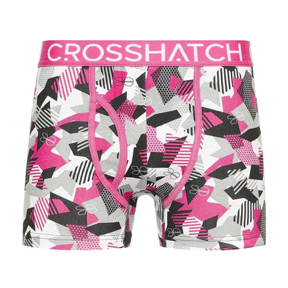 Pink-Black-White - Back - Crosshatch Mens Crystaline Boxer Shorts (Pack of 3)