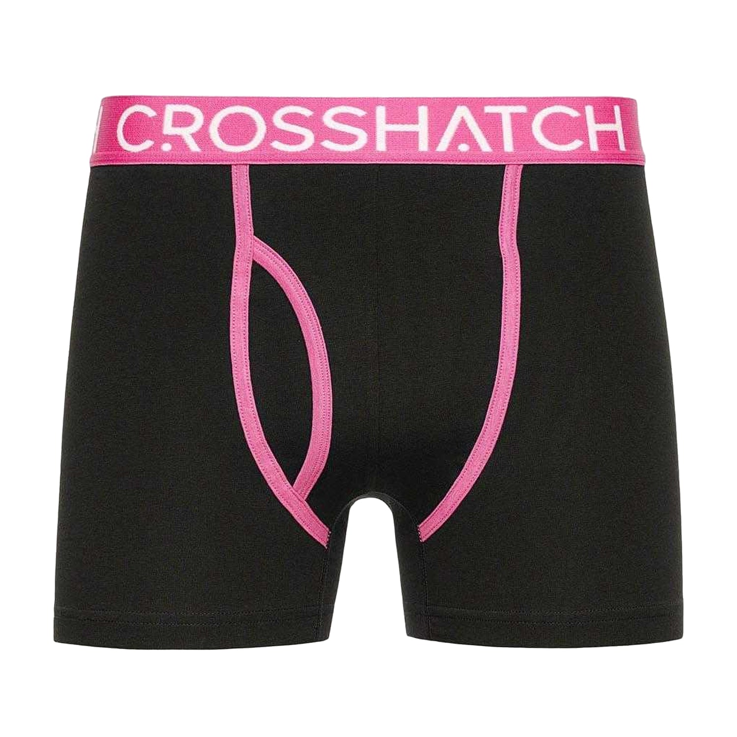 Pink-Black-White - Side - Crosshatch Mens Crystaline Boxer Shorts (Pack of 3)