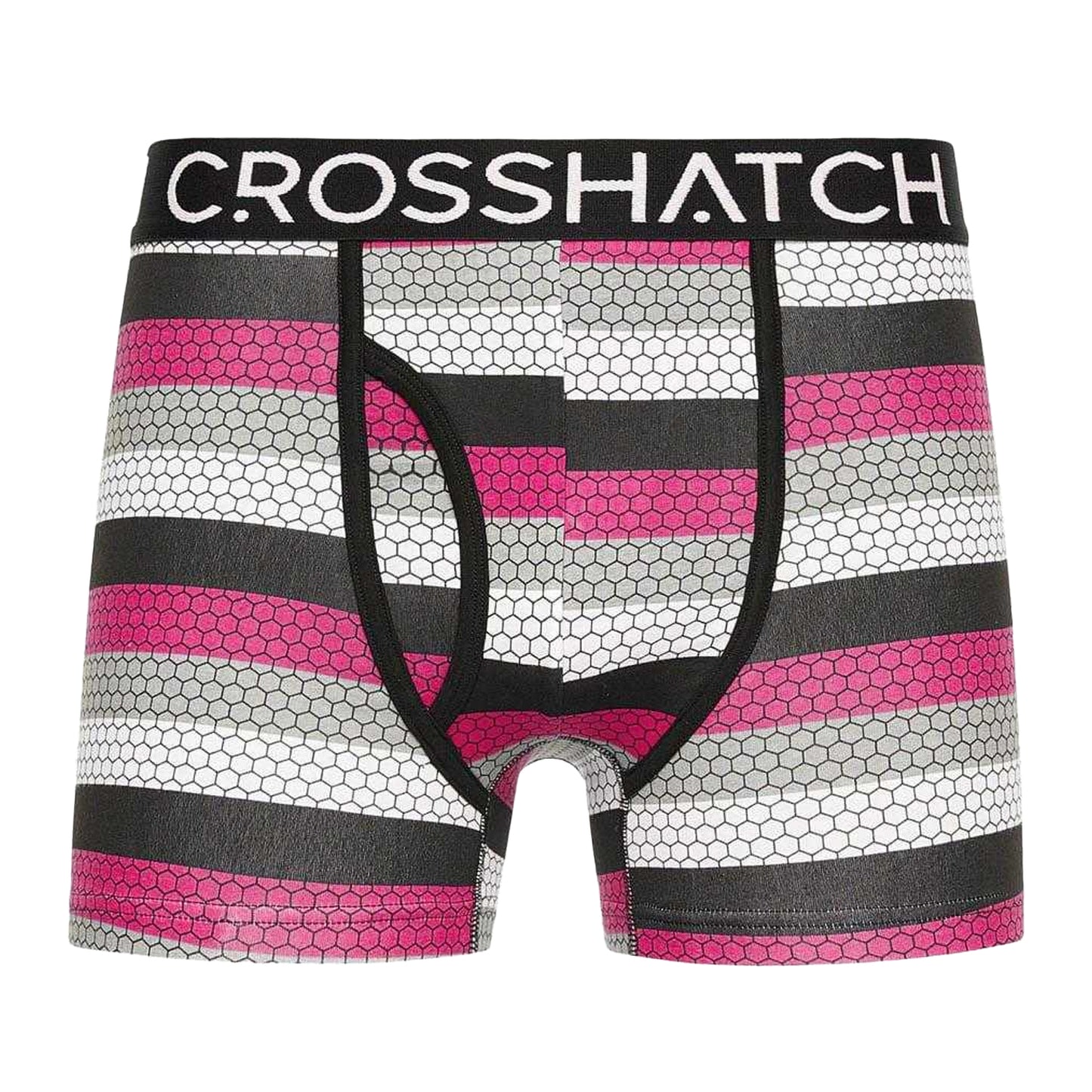 Pink-Black-White - Lifestyle - Crosshatch Mens Crystaline Boxer Shorts (Pack of 3)