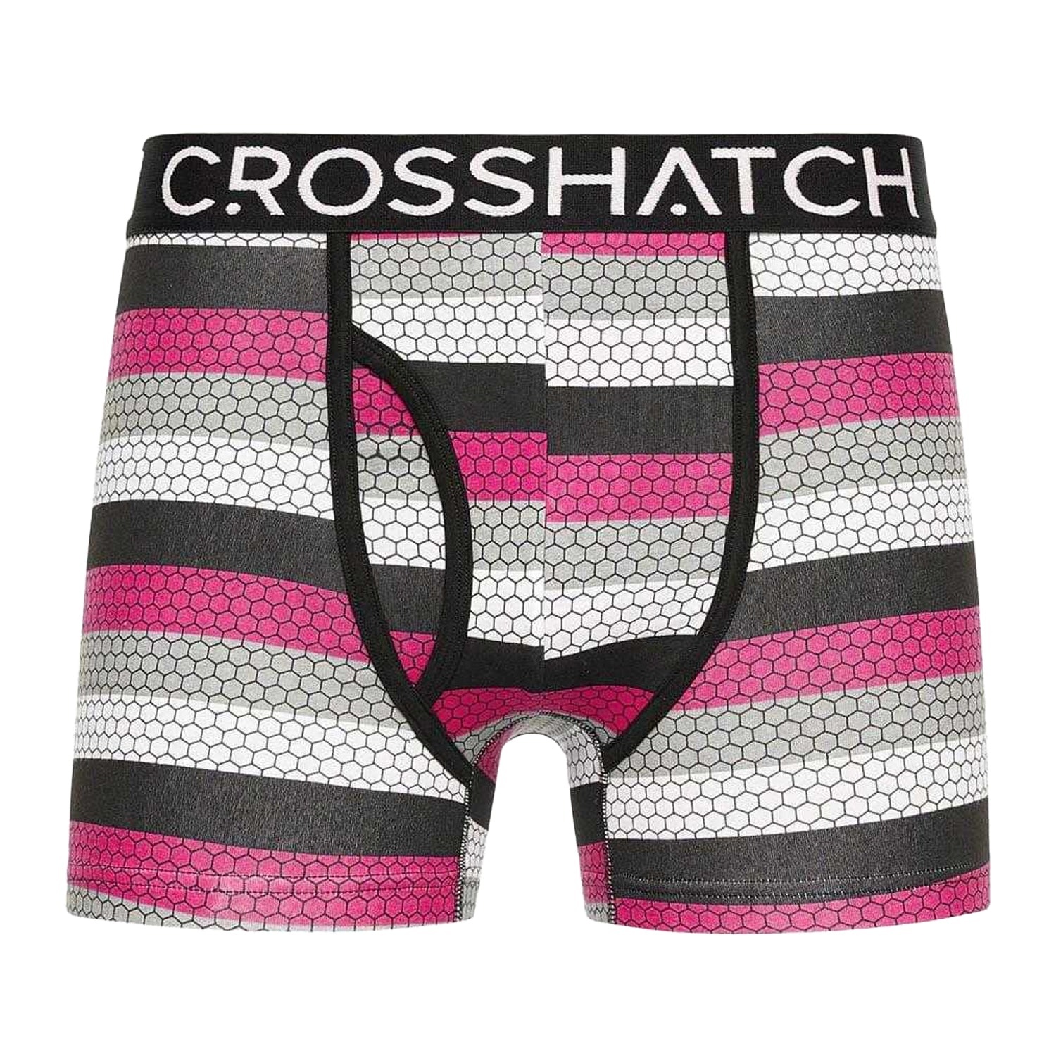 Pink-Black-White - Lifestyle - Crosshatch Mens Crystaline Boxer Shorts (Pack of 3)