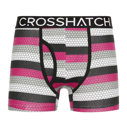 Pink-Black-White - Lifestyle - Crosshatch Mens Crystaline Boxer Shorts (Pack of 3)