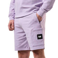 Purple - Side - Weekend Offender Mens Hawkins Classic Fleece Shorts