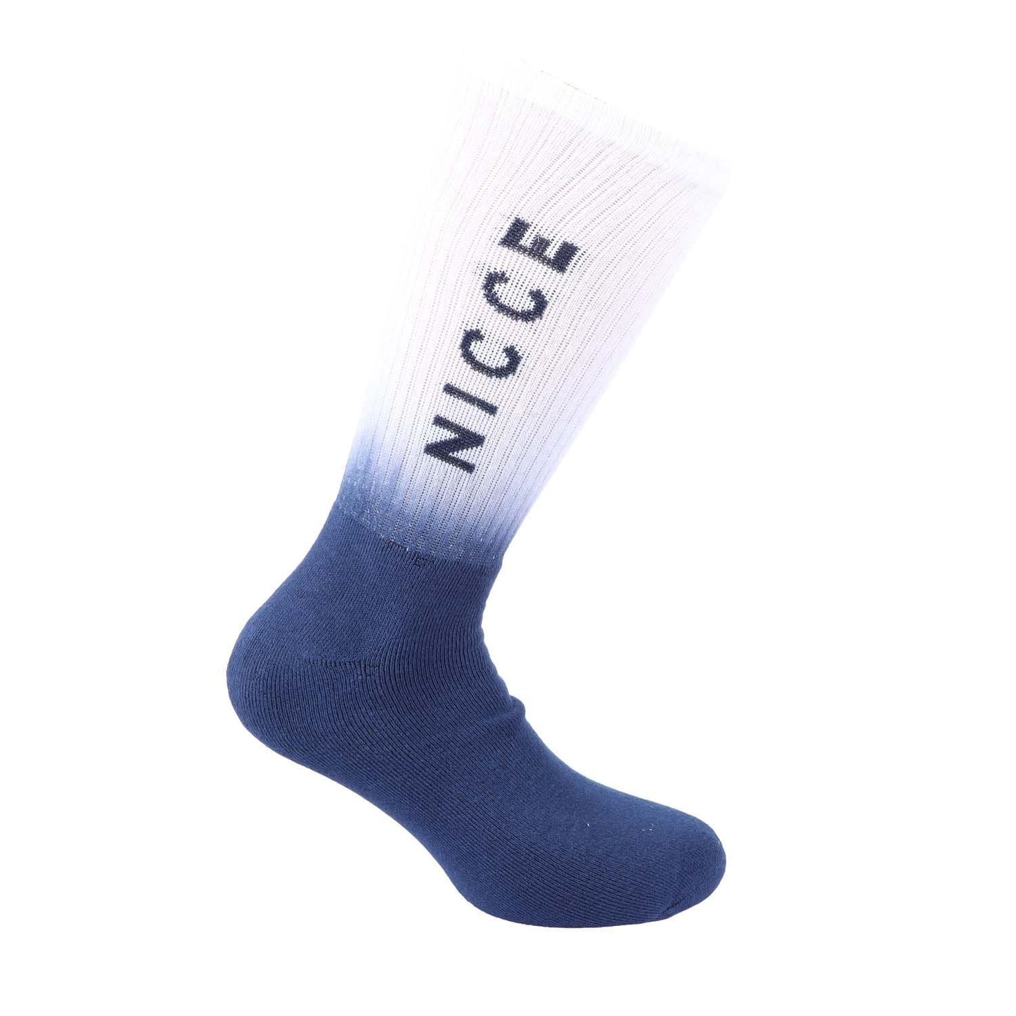 Navy Blue-Light Blue-Green - Lifestyle - Nicce Mens Brierfield Sports Crew Socks (Pack of 3)