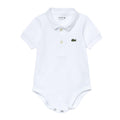 White - Front - Lacoste Baby Pique Sleepsuit