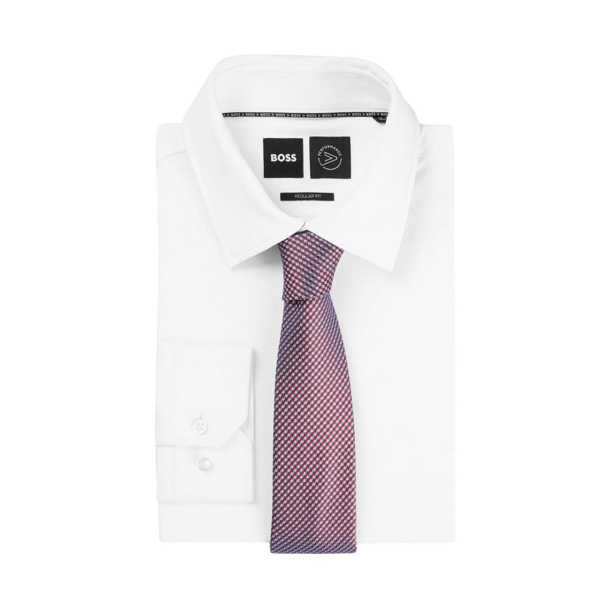 Red - Back - Boss Mens Silk Tie