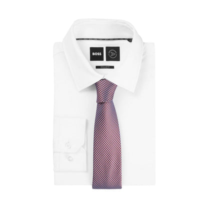Red - Back - Boss Mens Silk Tie