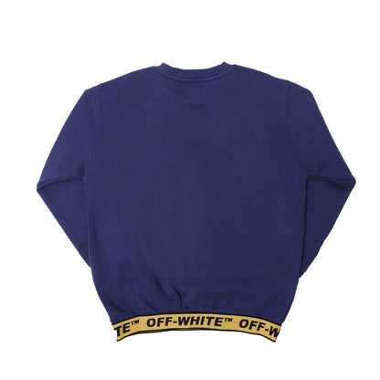 Navy - Back - Off White Childrens-Kids Industrial Crew Neck Sweatshirt