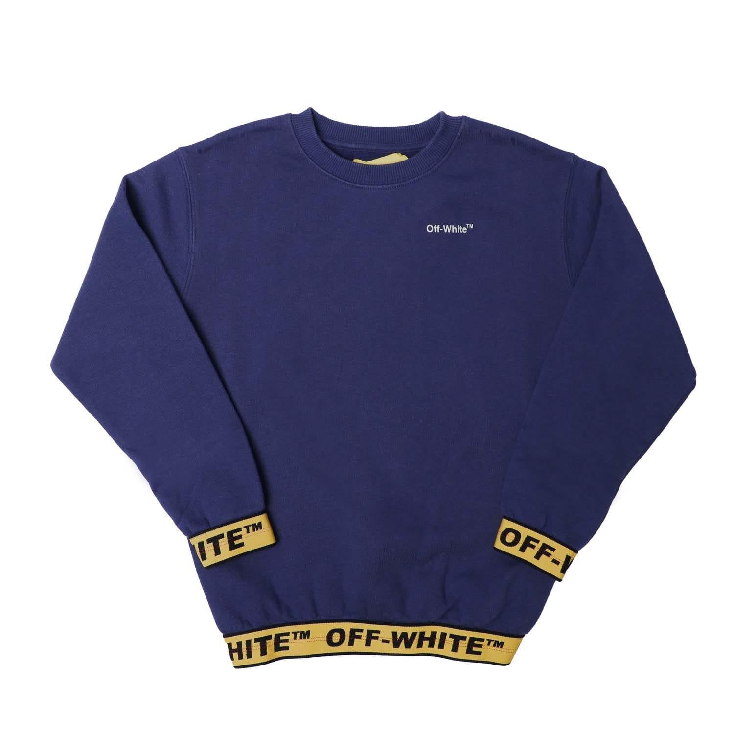 Navy - Front - Off White Childrens-Kids Industrial Crew Neck Sweatshirt