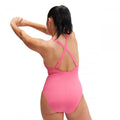 Pink - Lifestyle - Speedo Womens-Ladies Shaped Cross Back One Piece Swimsuit