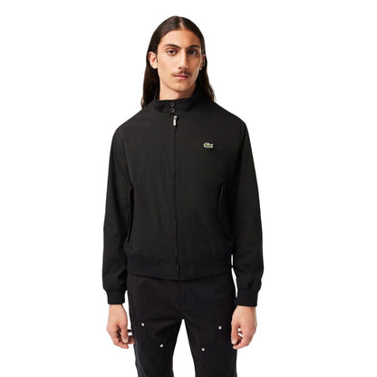 Black - Pack Shot - Lacoste Womens-Ladies Twill Water Repellent Jacket