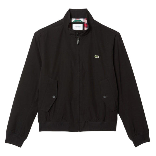 Black - Front - Lacoste Womens-Ladies Twill Water Repellent Jacket