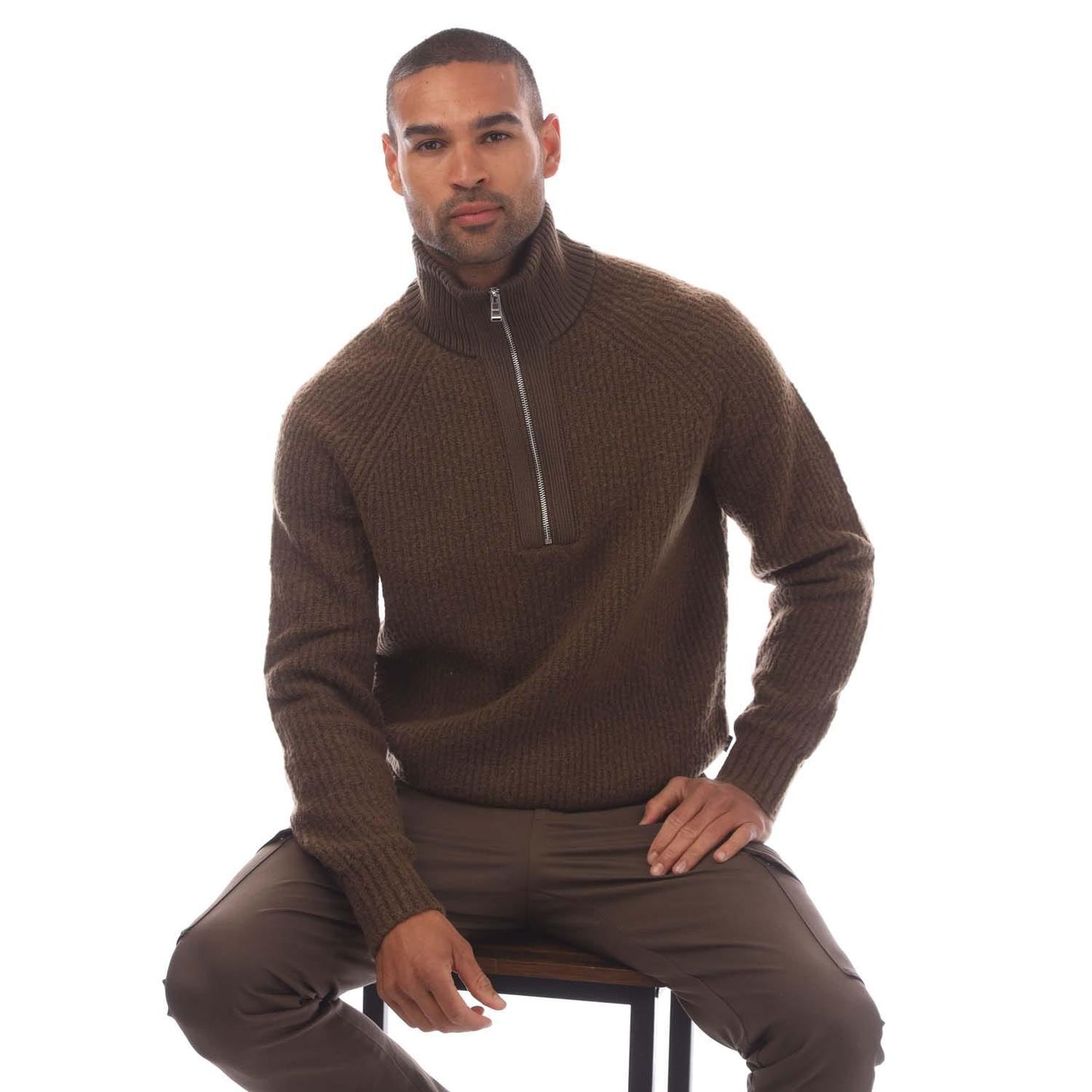 Green - Lifestyle - Boss Mens C-Ebrezzo Quarter Zip Sweatshirt
