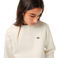 White - Lifestyle - Lacoste Womens-Ladies Double Piqué Crew Neck Sweatshirt
