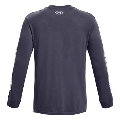 Grey - Back - Under Armour Mens Sportstyle Boxed Logo Camo Long-Sleeved T-Shirt