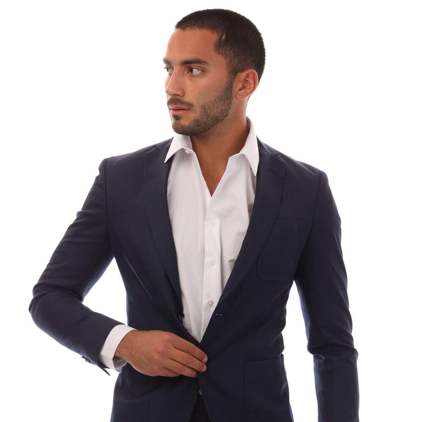 Navy - Side - Hugo Boss Mens Raye8 Blazer