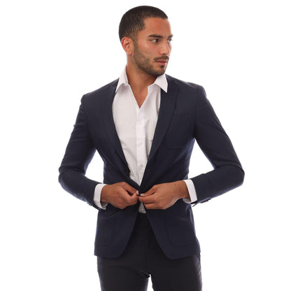 Navy - Front - Hugo Boss Mens Raye8 Blazer