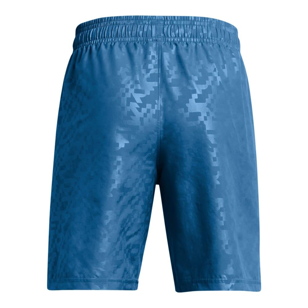 Blue - Back - Under Armour Childrens-Kids Woven Camo Shorts