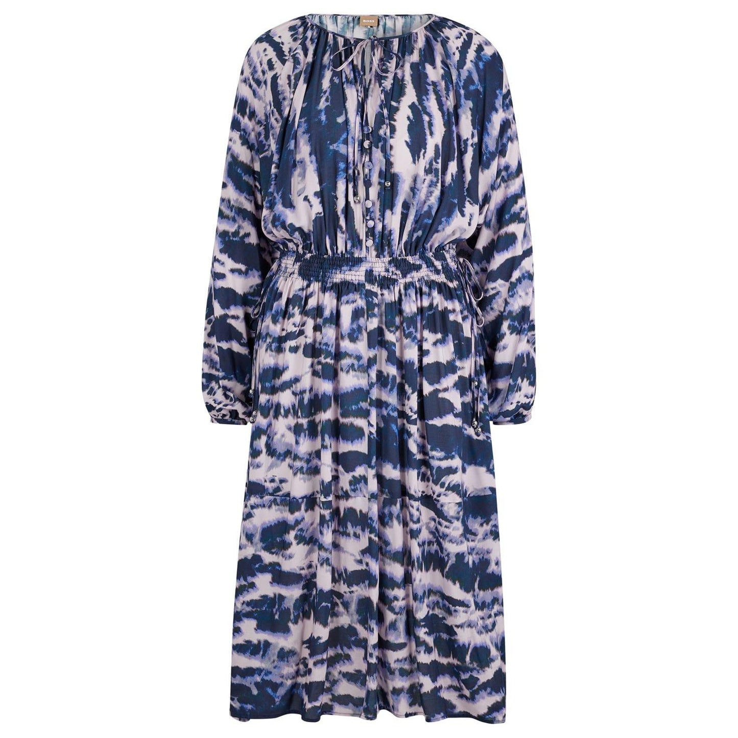 Navy-White - Front - Boss Womens-Ladies Datiga Tie Dye Dress