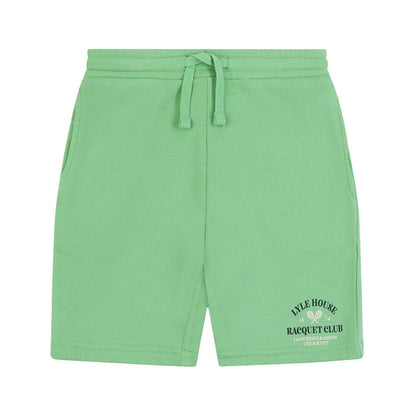 Green - Front - Lyle & Scott Childrens-Kids Racquet Club Graphic Sweat Shorts
