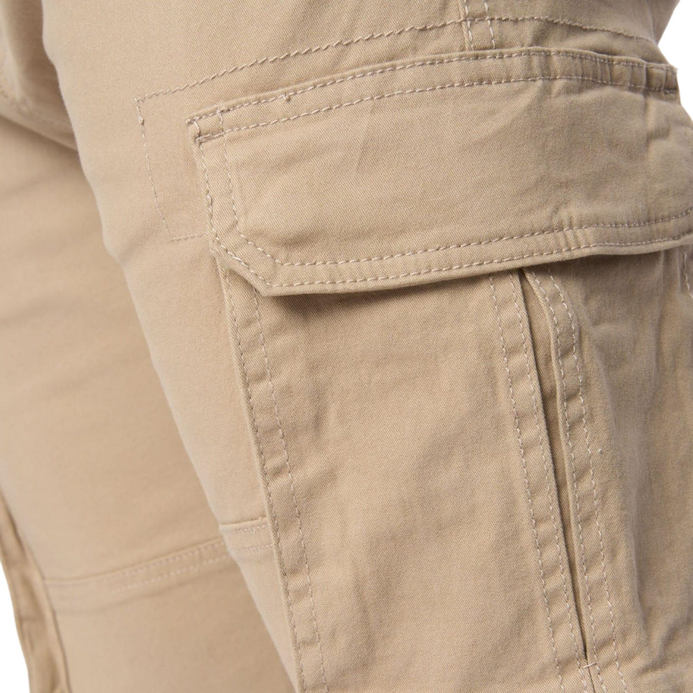 Stone - Lifestyle - Crosshatch Mens Frentons Leather Patch Cargo Trousers