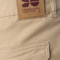 Stone - Side - Crosshatch Mens Frentons Leather Patch Cargo Trousers