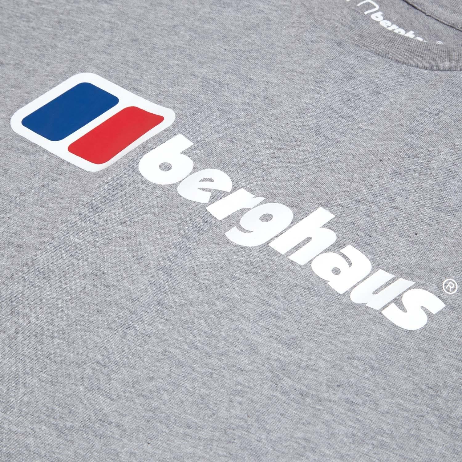 Grey - Side - Berghaus Mens Logo Organic Classic T-Shirt