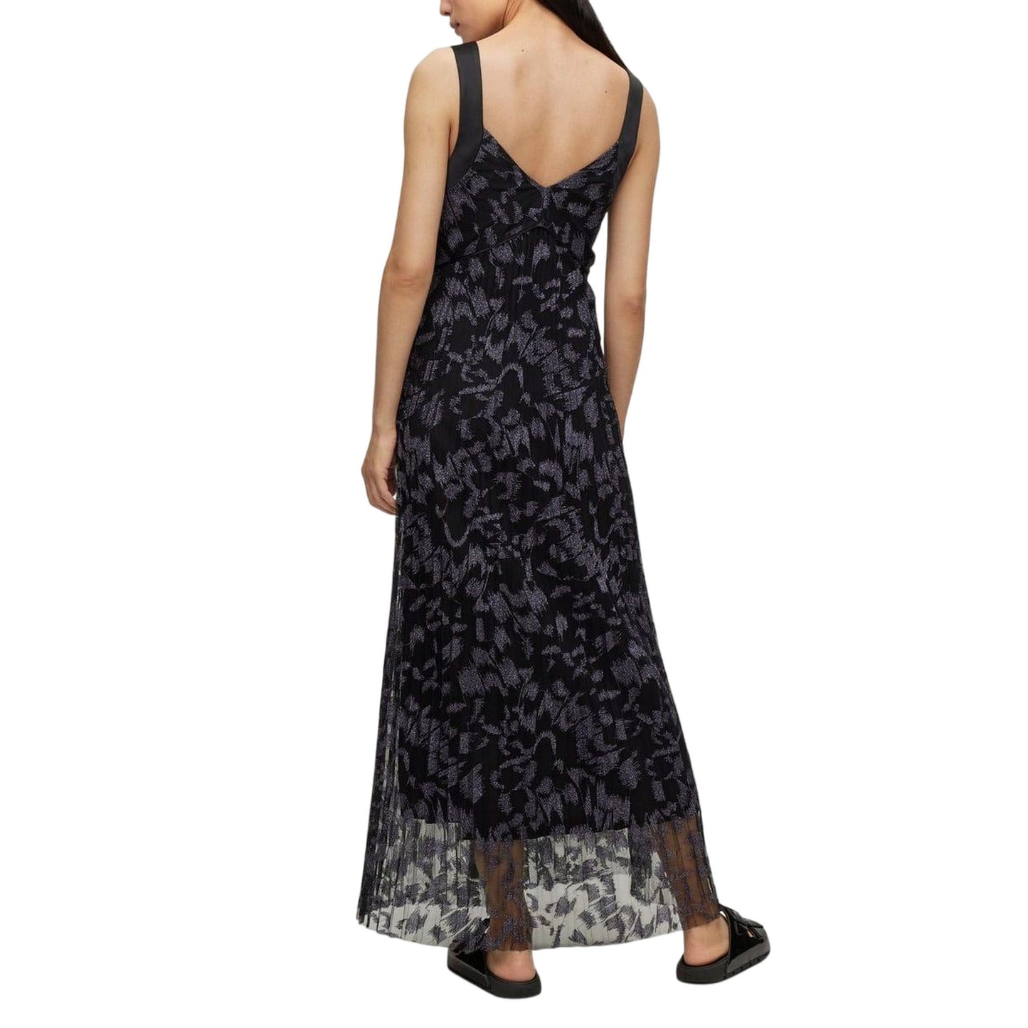 Black-Grey - Back - Boss Womens-Ladies Dessona Maxi Dress