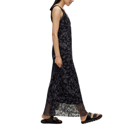 Black-Grey - Side - Boss Womens-Ladies Dessona Maxi Dress