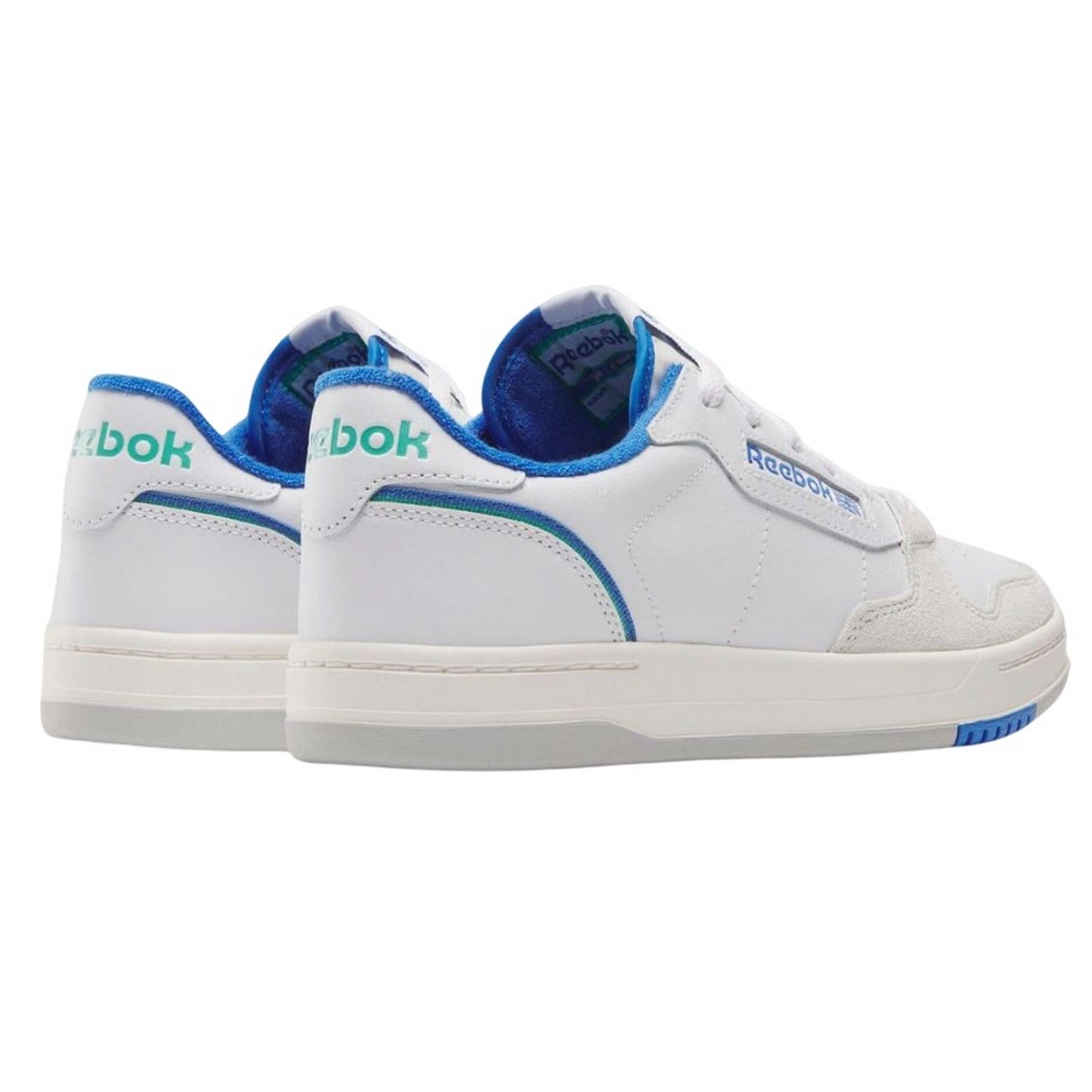White-Blue - Back - Reebok Unisex Adult Phase Court Suede Trainers
