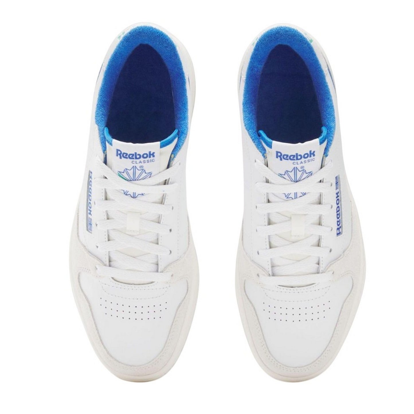 White-Blue - Lifestyle - Reebok Mens Phase Court Suede Trainers