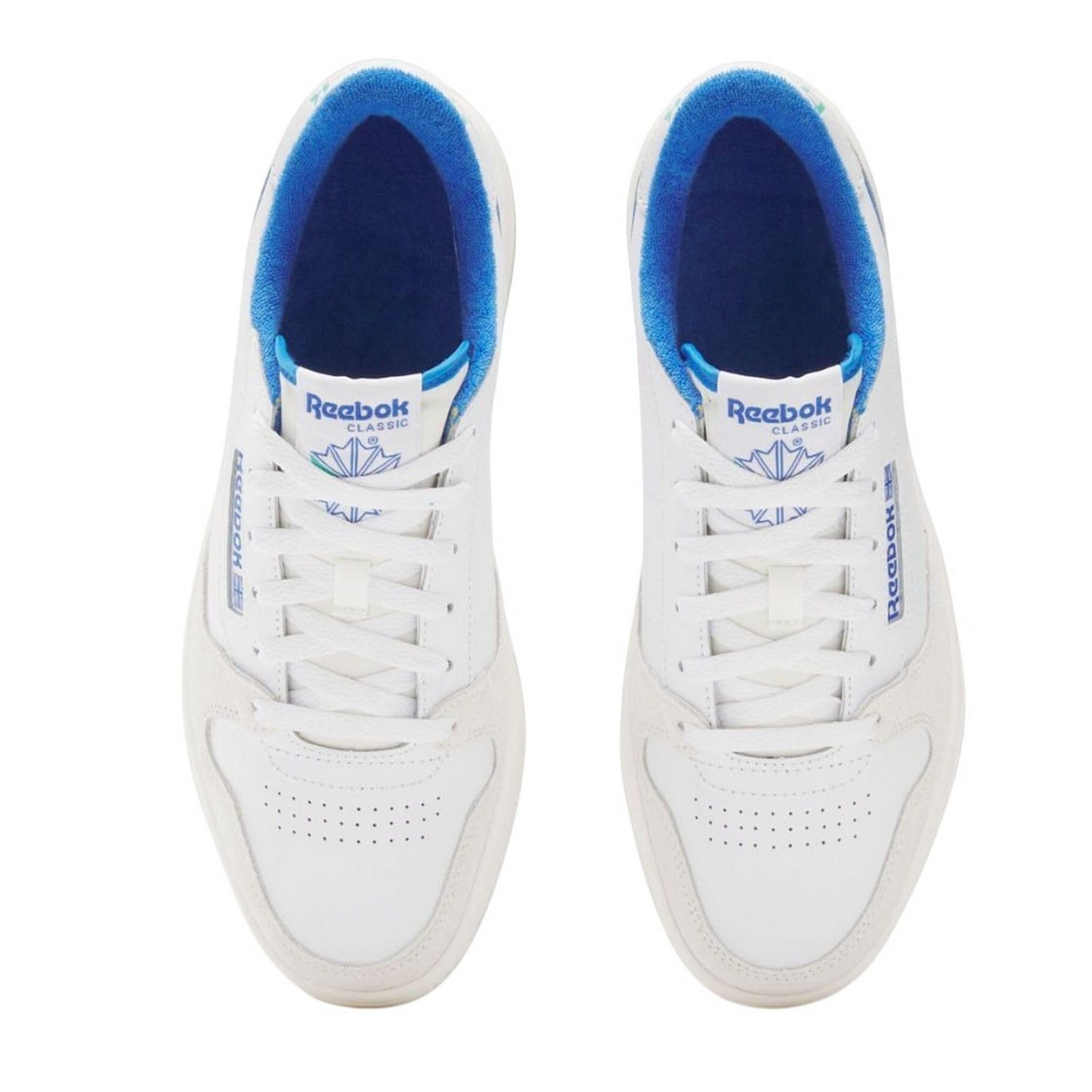 White-Blue - Lifestyle - Reebok Mens Phase Court Suede Trainers