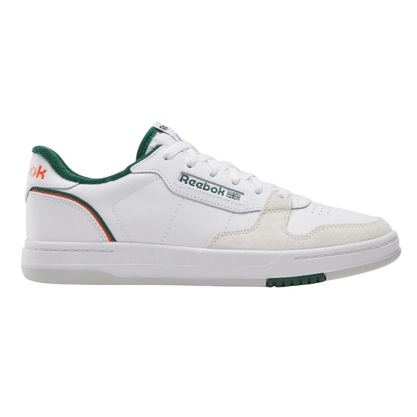 White-Green - Side - Reebok Unisex Adult Phase Court Suede Trainers