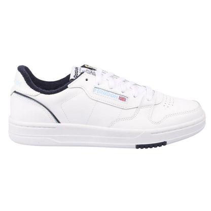 White-Navy - Side - Reebok Unisex Adult Phase Court Suede Trainers