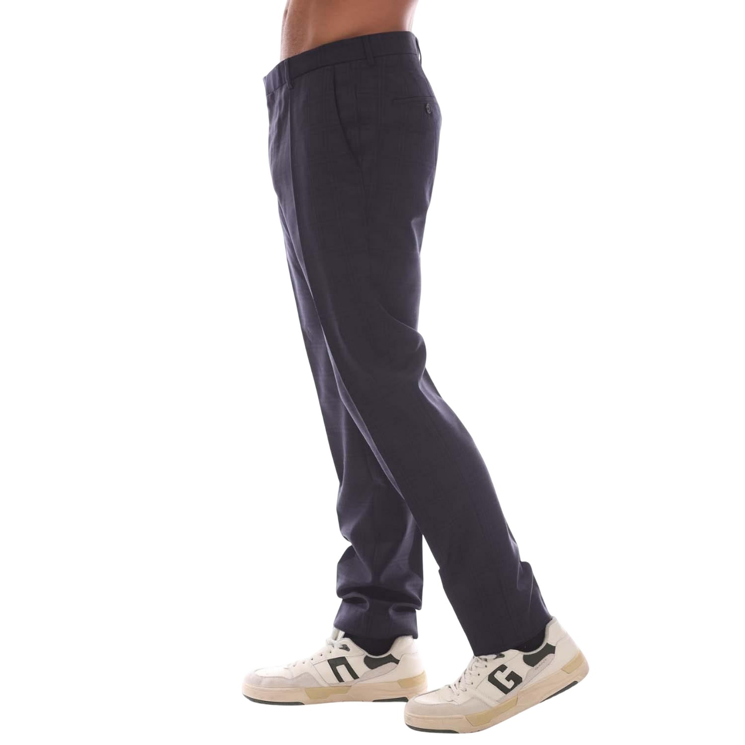 Dark Blue - Side - Hugo Mens Getlin182 Trousers