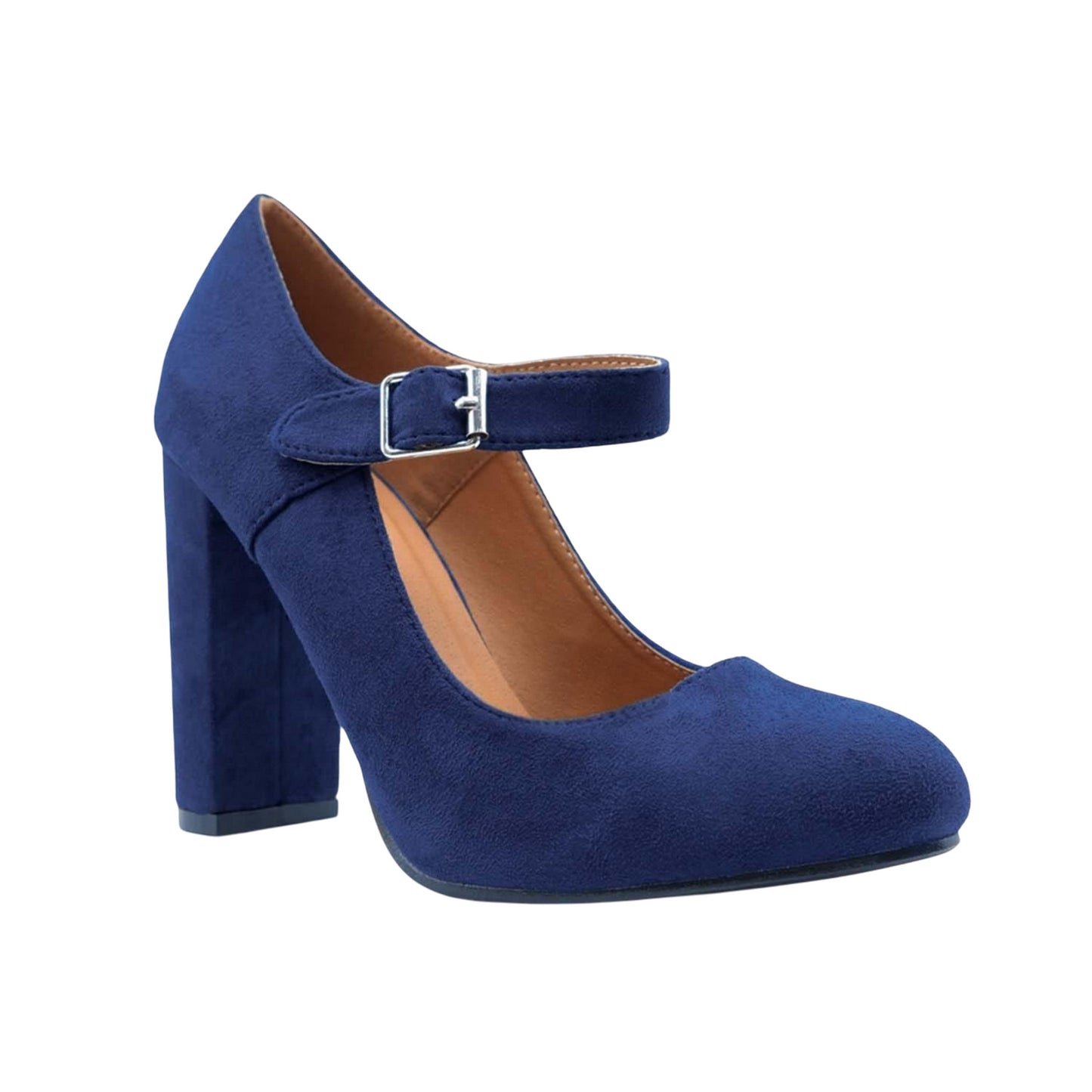 Navy - Front - Where´s That From Womens-Ladies High Block Heel Pumps