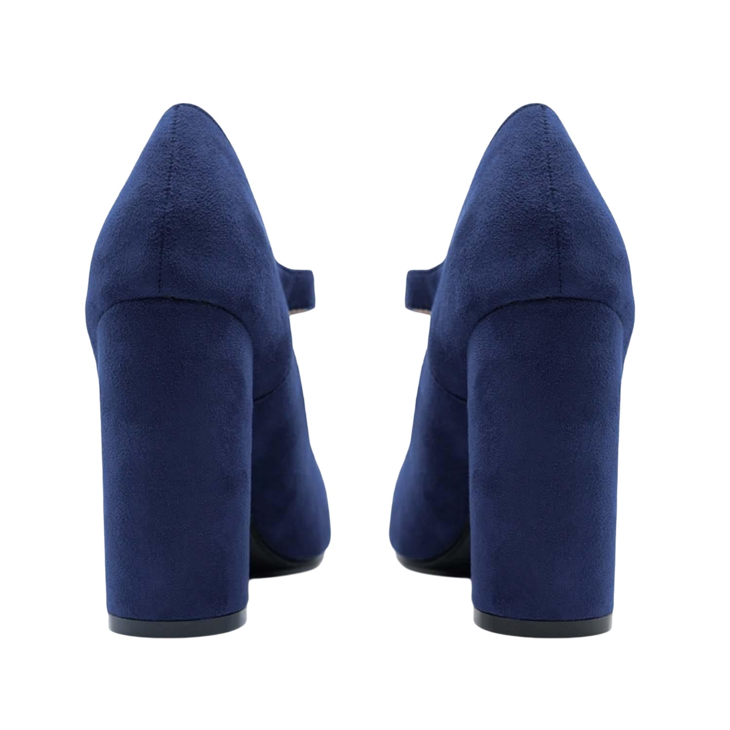 Navy - Back - Where´s That From Womens-Ladies High Block Heel Pumps