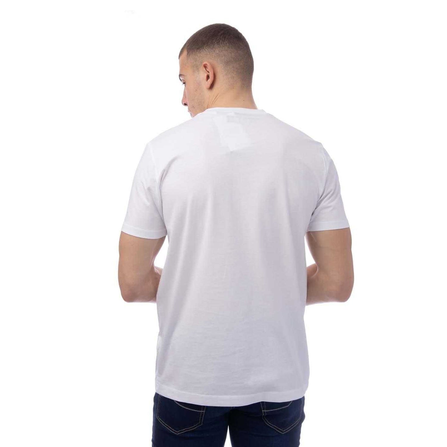 White - Back - Original Penguin Mens Pin Point Embroidered Logo Organic T-Shirt