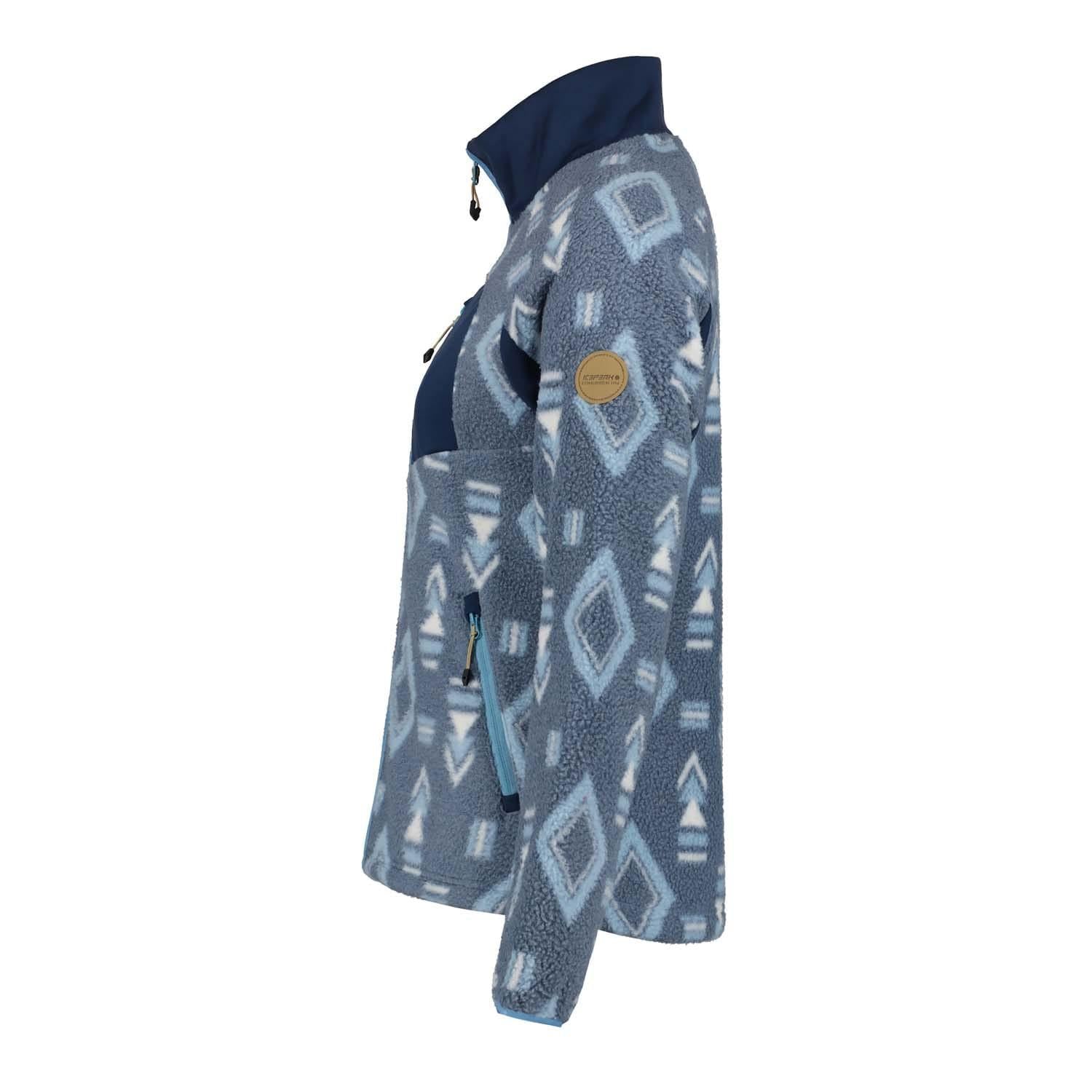 Blue - Side - Icepeak Womens-Ladies Millstadten Full Zip Fleece Jacket