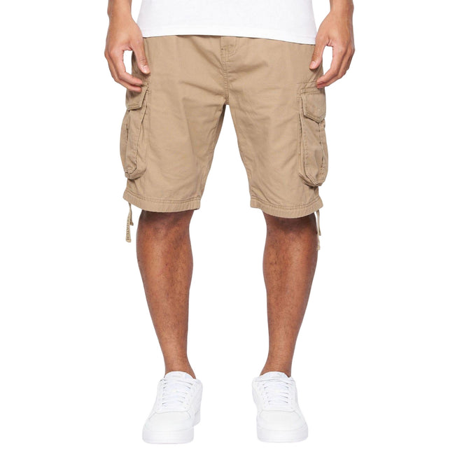 Tan - Front - Crosshatch Mens Jamstar Cargo Shorts