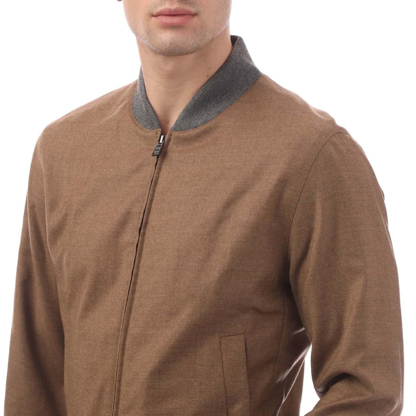 Beige - Side - Boss Mens C-Hanry Bomber Jacket